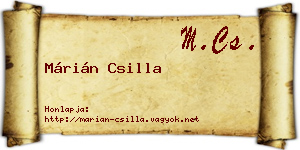 Márián Csilla névjegykártya